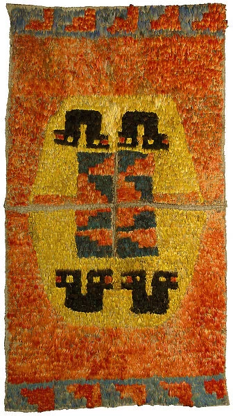 A Nazca-Huari feather tunic, c. 700-1100 (cotton, feathers)