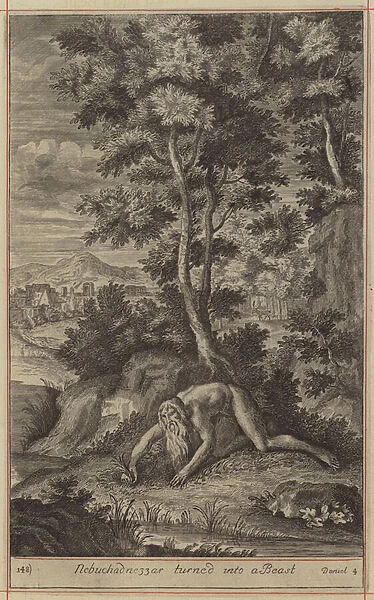 Nebuchadnezzar turned into a Beast (engraving)