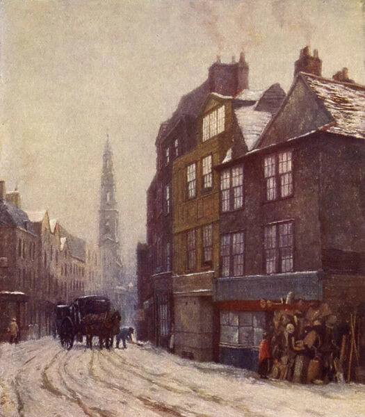 Nell Gwyns Lodging, Drury Lane, February 1881 (colour litho)