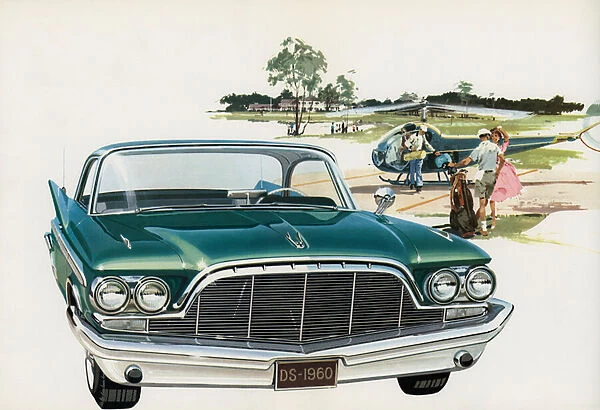 New DeSoto Car and a Helicopter, 1960 (lithograph)