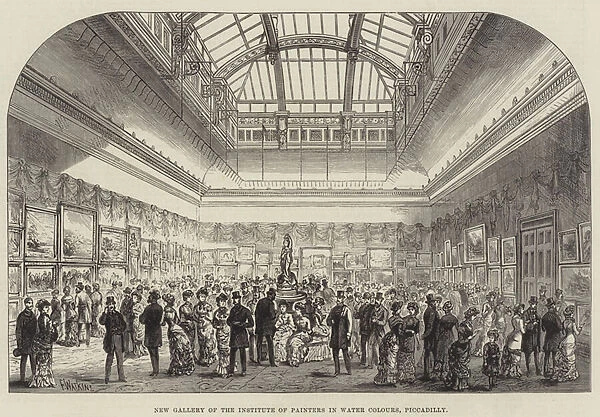 New Gallery of the Institute of Painters in Water Colours, Piccadilly (engraving)