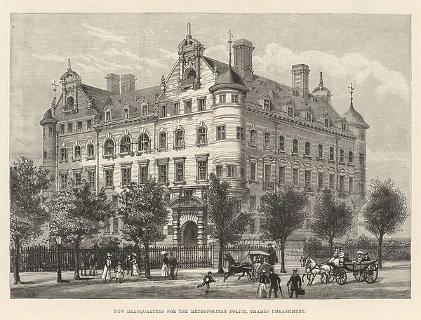 New Headquarters for the Metropolitan Police, Thames Embankment (engraving)