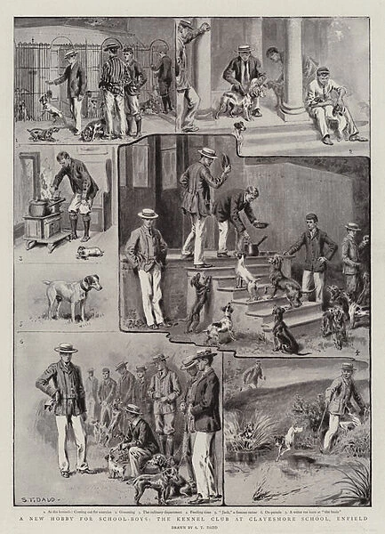 A New Hobby for School-Boys, the Kennel Club at Clayesmore School, Enfield (litho)
