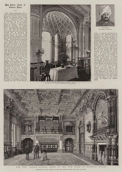 The New Indian Durbar Room in the New Wing of Osborne House (engraving)