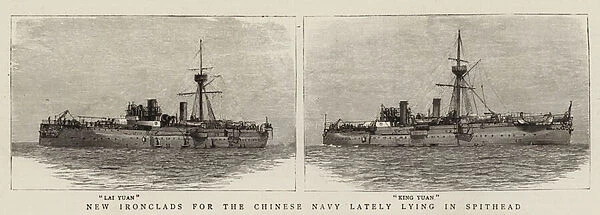 New Ironclads for the Chinese Navy lately lying in Spithead (engraving)