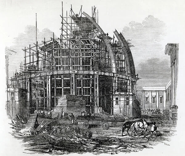 The New Reading-Room at the British Museum, in course of construction, engraved by C