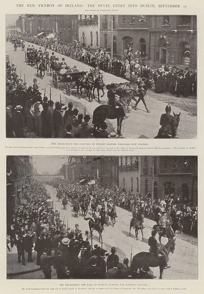 The New Viceroy of Ireland, the State Entry into Dublin, 25 September (b  /  w photo)