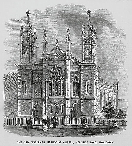 New Wesleyan Methodist Chapel, Hornsey Road, Holloway (engraving)