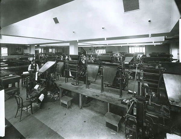 New York Evening Post Press Room (gelatin silver photo)