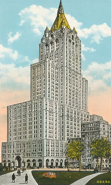 New York Life Insurance Company, New Home Office Building, New York (colour litho)