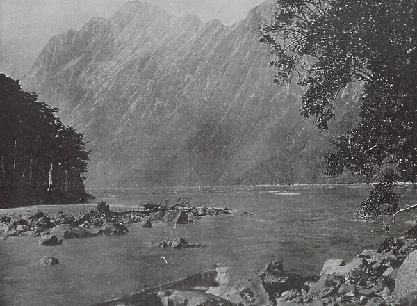 New Zealand, 1890s: The Barren Mountains (b / w photo)