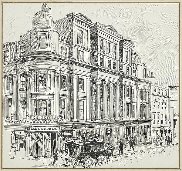 Newall's Buildings, Market Street, Site of the present Royal Exchange, 1893-94 (ink on paper)