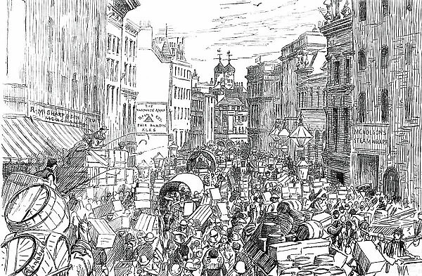 Nicholson's Wharf crowded with traffic, 1850