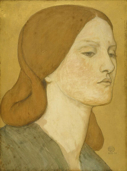 No. 1575 Head of a girl in a green dress (Elizabeth Siddal), 1850-65 (w  /  c)