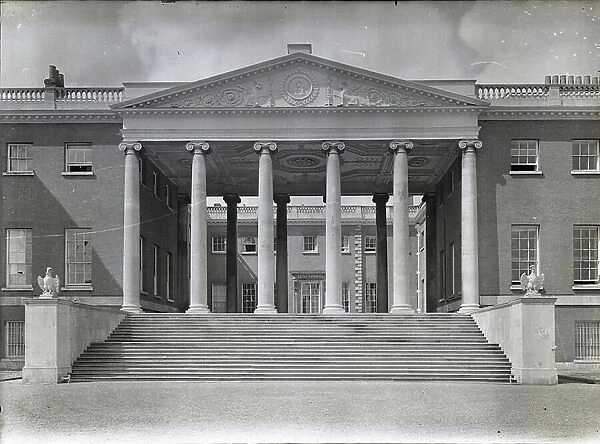The north east front of Osterley Park, from The Country Houses of Robert Adam, by Eileen Harris, published 2007 (b / w photo)