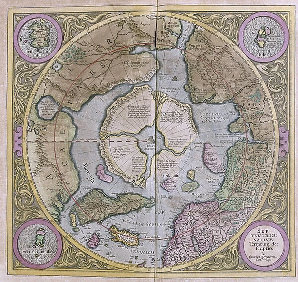 The North Polar regions, 1595 (engraving, 1596)