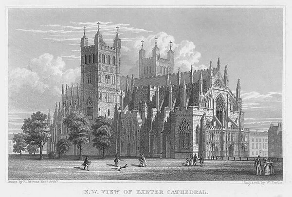 North West View of Exeter Cathedral (engraving)