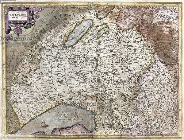 Northeast of Geneva, Swiss (engraving, 1596)
