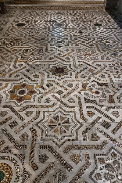 Northern transept: mosaic floor in opus sectile with geometric motifs, 1177-1183 (mosaic)