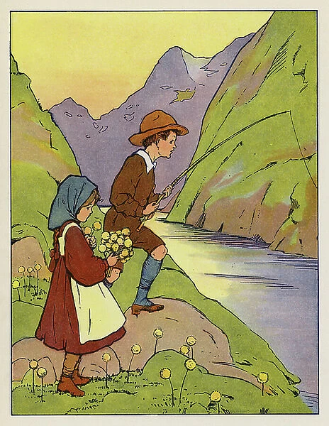 In Norway (colour litho)