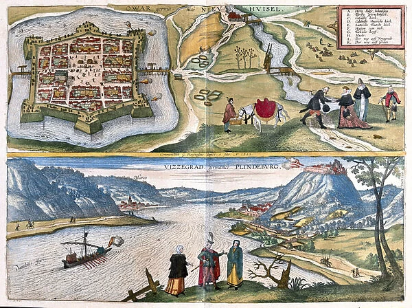 Nove Zamky, Slovakia and Visegrad, Hungary, 1595 (engraving, 1598)