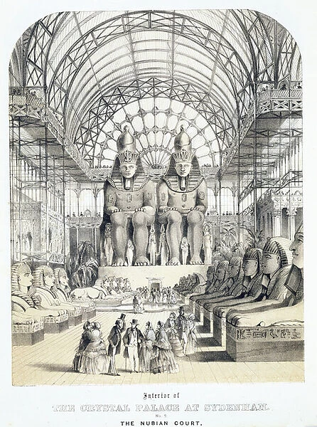 The Nubian Court at The Crystal Palace in Sydenham, c. 1851-1855 (aquatint)