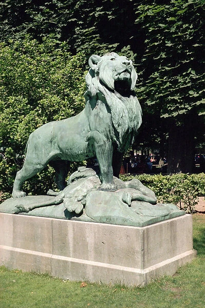 Nubian lion and his prey, 1870 (bronze) (see also 252665 and 252667)