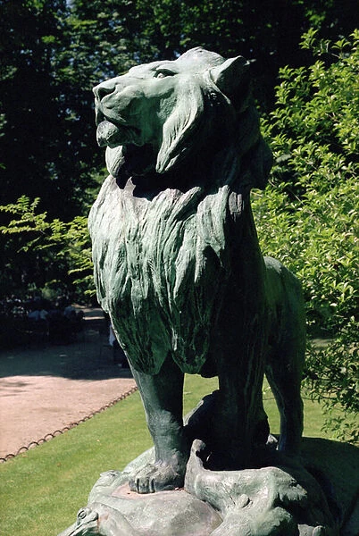 Nubian lion and his prey, 1870 (bronze) (see also 252665 and 252666)