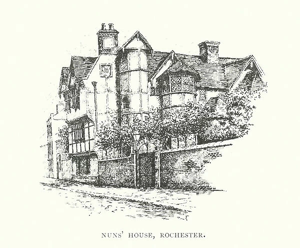 Nuns House, Rochester (litho)