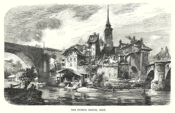 The Nydeck Bridge, Bern (engraving)
