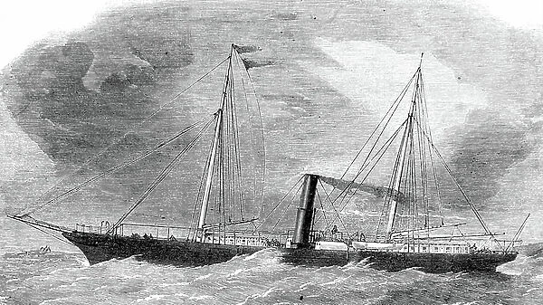 An ocean-going double screw steamship, 1850