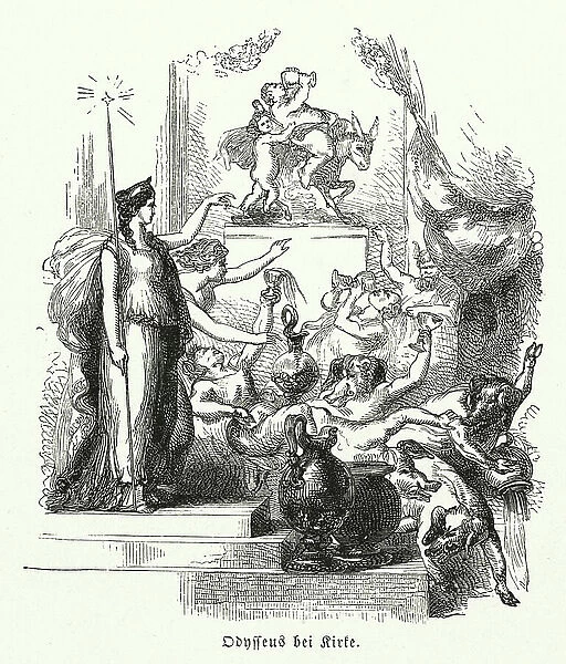 Odysseus in the palace of Circe (engraving)