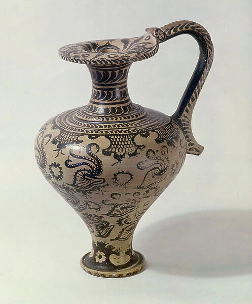 Oenochoe with a marine decoration (pottery)