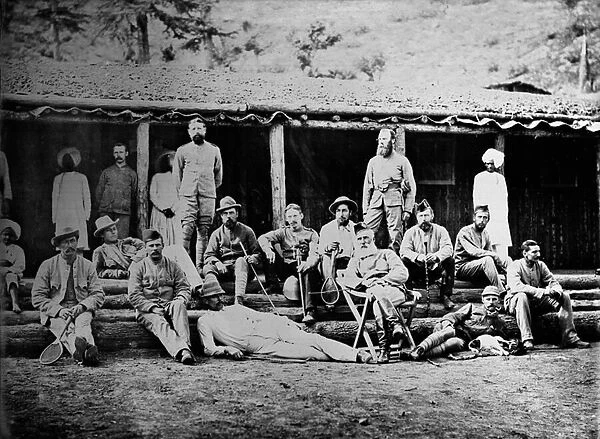 Officers of the 8th (The King s) Regiment of Foot, Kurram Valley, 1878 (b  /  w photo)