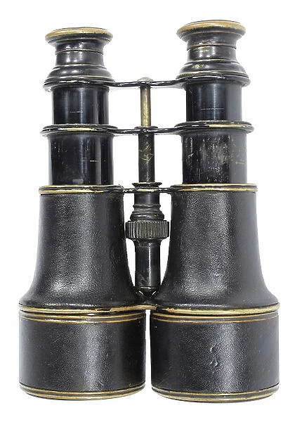 Officers leather covered brass field glasses