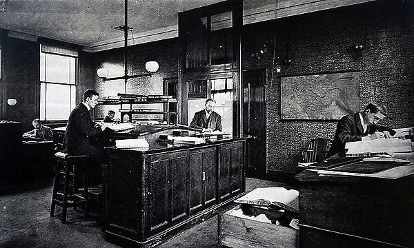 The offices of the crucible steel section, 1890