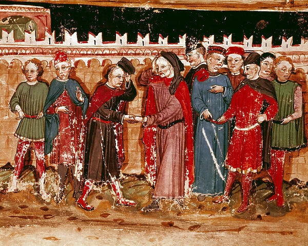 Officials of the Miniature gabelle from the manuscript (Ms