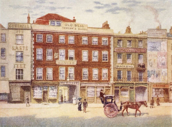 Old Bell Inn and Black Bull, from Holborn, 1897 (colour litho)