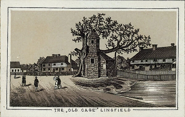 The 'Old Cage, ' Lingfield (litho)