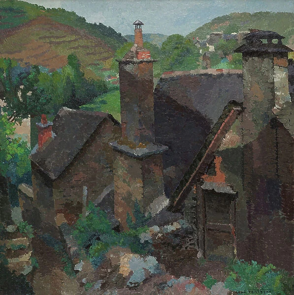 Old chimney at Estaing, Aveyron, 1939 (oil on canvas)