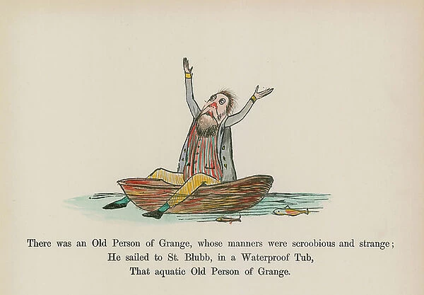 There was an Old Person of Grange, whose manners were scroobious and strange (coloured engraving)