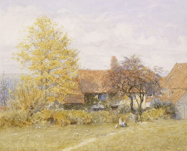 Old Wyldes Farm, Hampstead, (pencil and watercolour)