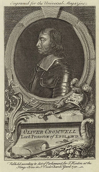 Oliver Cromwell, Lord Protector of England (engraving)
