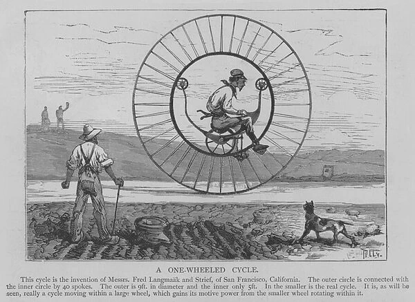 A One-Wheeled Cycle (engraving)