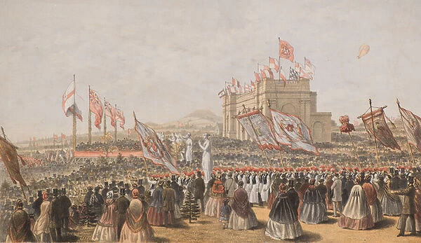 Opening of Baxter Park Dundee 9th September 1863, 19th century (colour litho)