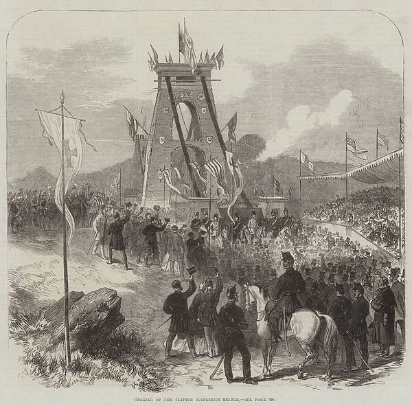 Opening of the Clifton Suspension Bridge (engraving)