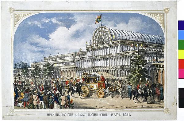 Opening of the Great Exhibition, May 1, 1851 (hand coloured aquatint on paper)