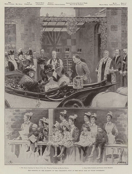 The Opening by Her Majesty of the Childrens Wing in the Royal Isle of Wight Infirmary (litho)