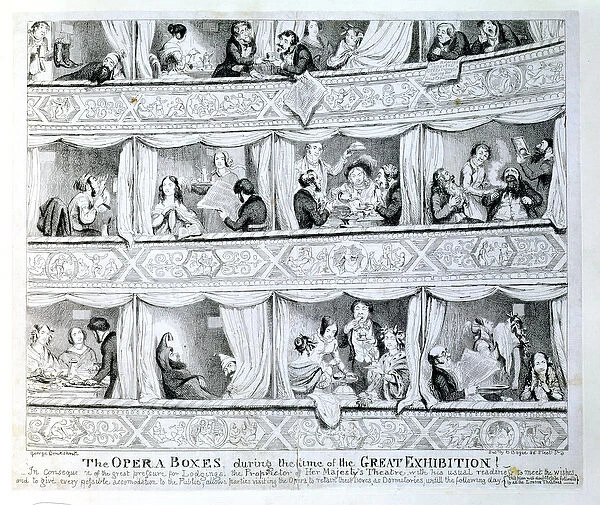 Opera Boxes during the time of the Great Exhibition, c. 1851 (etching)