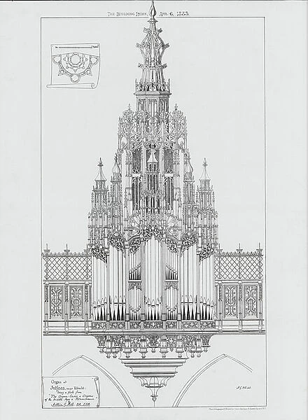 Organ at Jutfaas, near Utrecht (engraving)